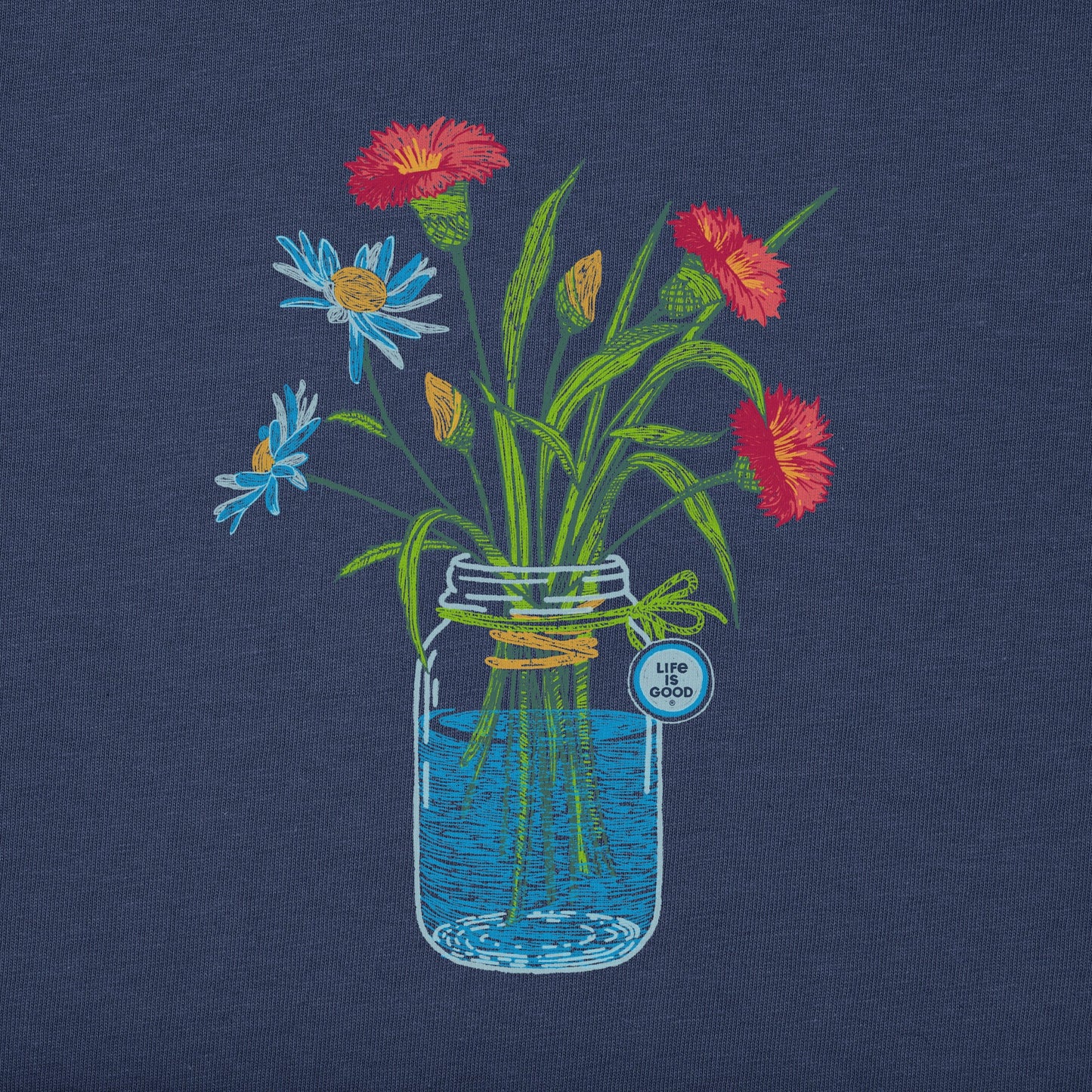 Women's Wildflower Jar Long Sleeve Crusher Vee