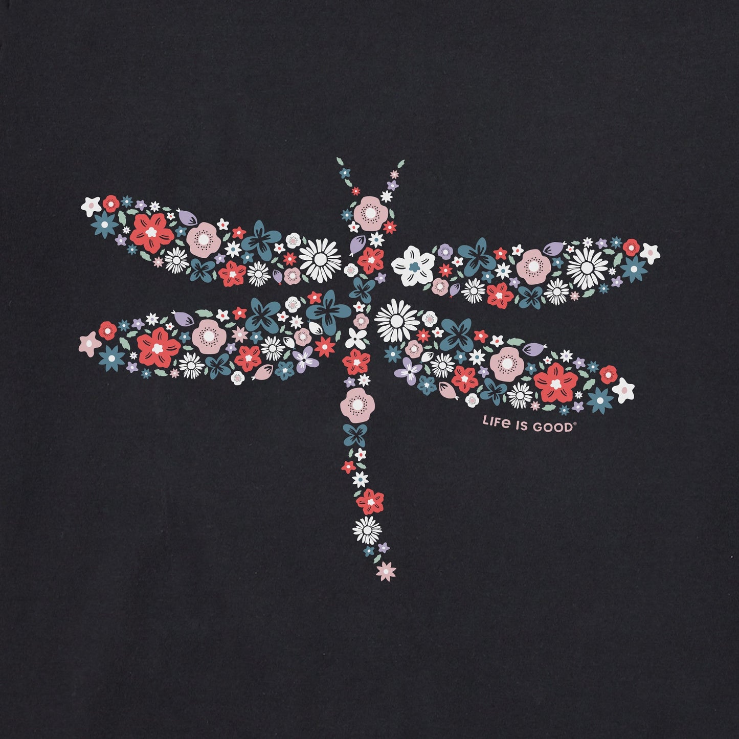 Women's Dragonfly Flowers Long Sleeve Crusher Vee