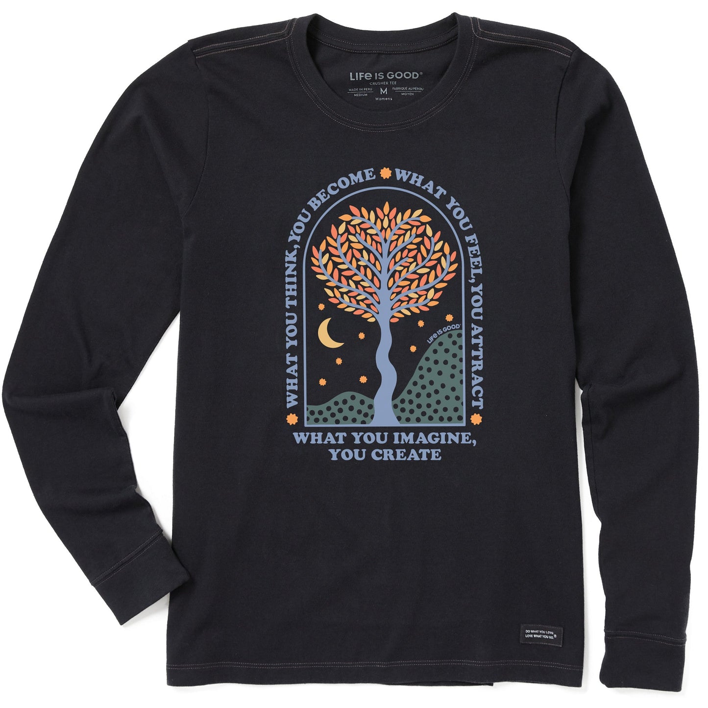 Women's What you Imagine, You Create Tree Long Sleeve Crusher Tee