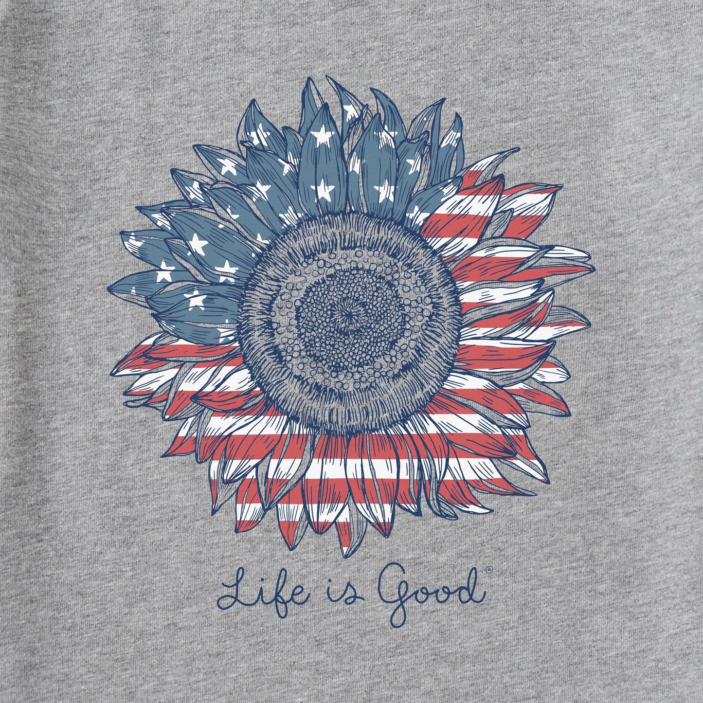 Women's American Sunflower Long Sleeve Crusher Tee