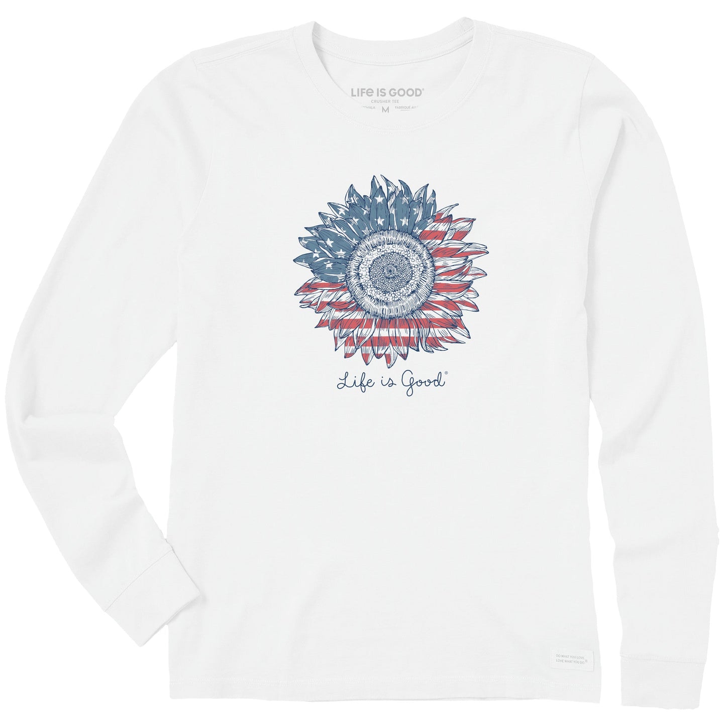 Women's American Sunflower Long Sleeve Crusher Tee