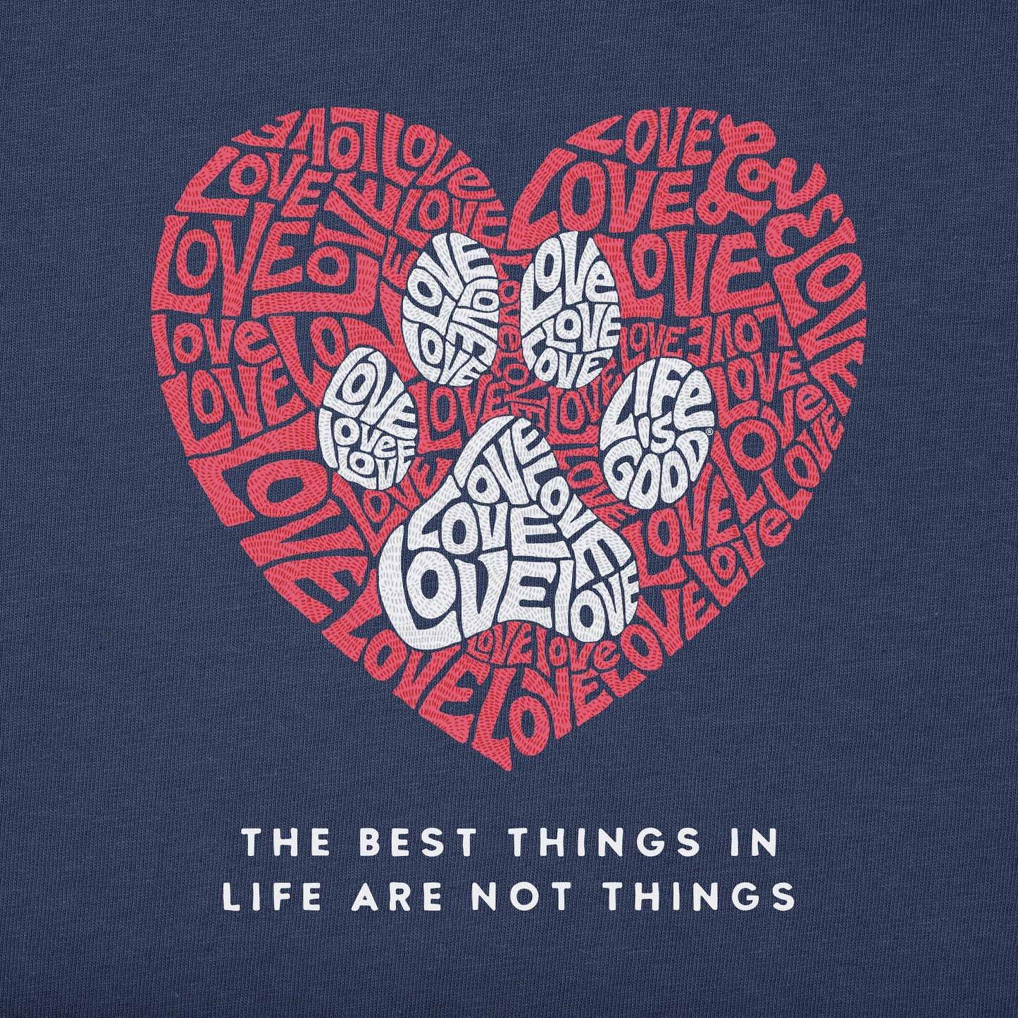 Women's Best Things Paw Heart Long Sleeve Crusher Tee