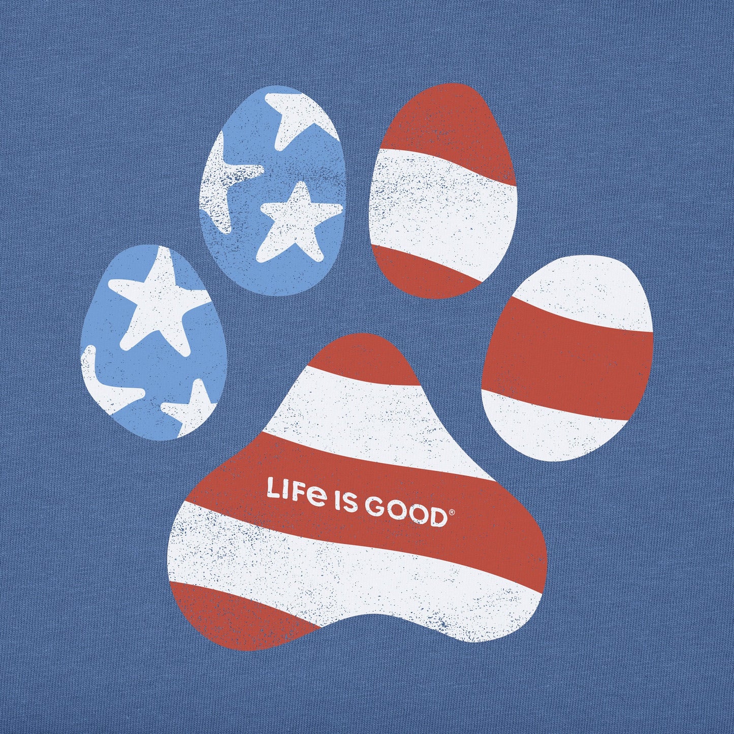 Women's US Flag Paw Long Sleeve Crusher Tee