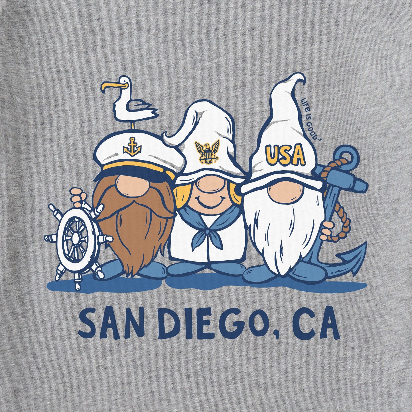 Kids San Diego Sailor Gnomes Short Sleeve Crusher Tee