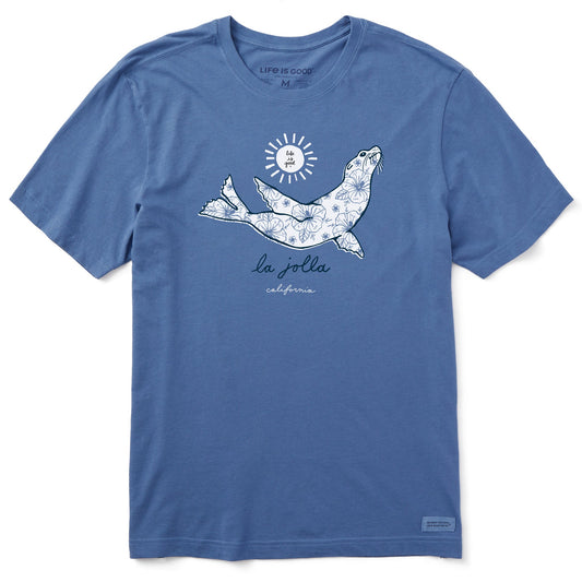 Men's Sunny Flower Sea Lion La Jolla Short Sleeve Crusher Tee