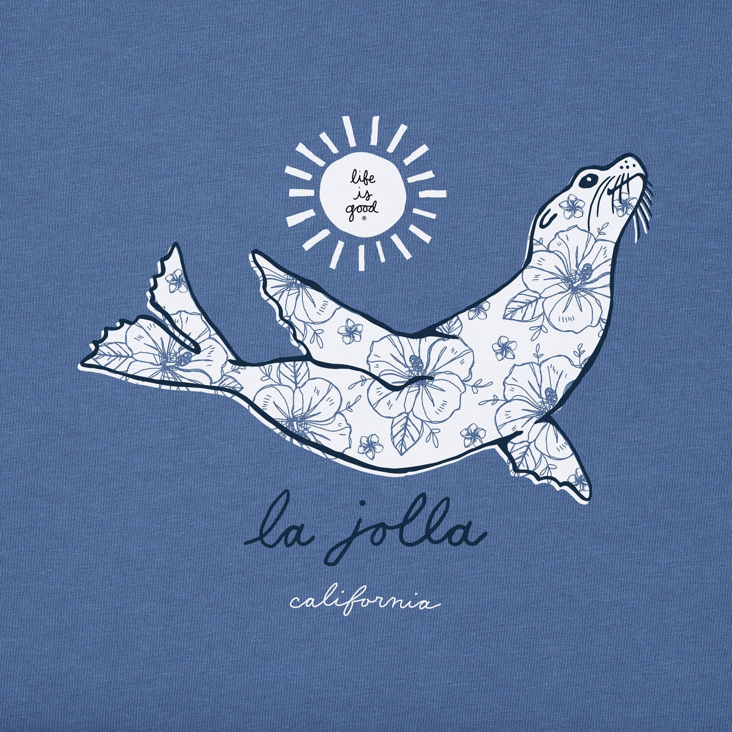 Men's Sunny Flower Sea Lion La Jolla Short Sleeve Crusher Tee