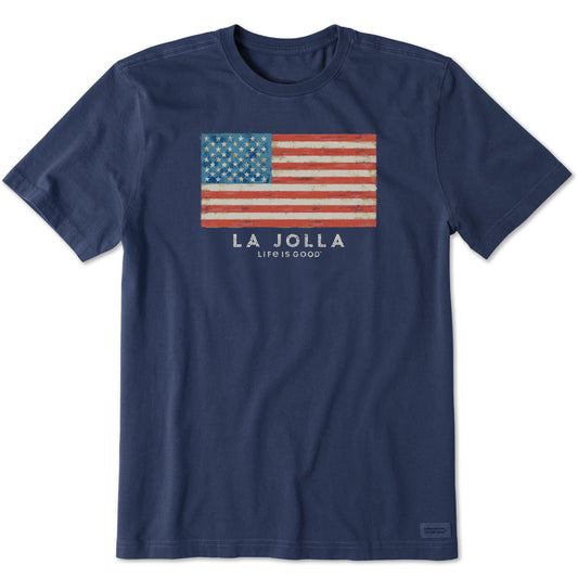 Men's La Jolla Painted Flag Short Sleeve Crusher Tee