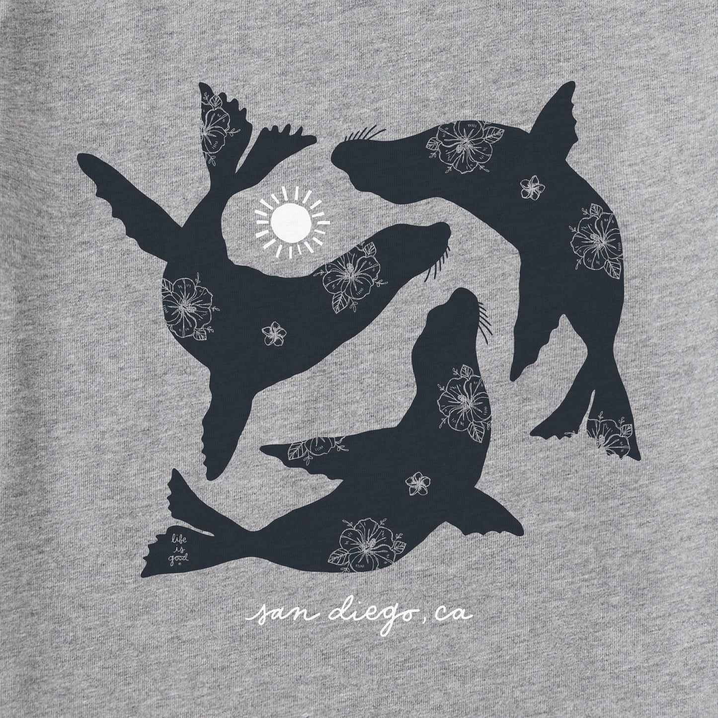 Men's Sea Lion Silhouettes Short Sleeve Crusher Tee