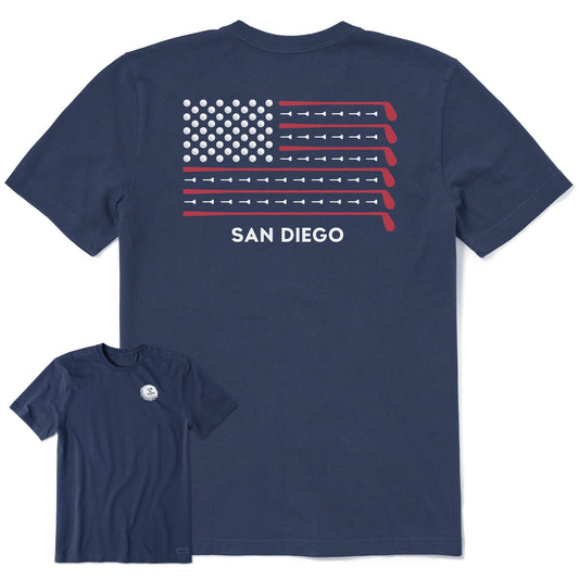 Men's San Diego Golf Flag Short Sleeve Crusher Tee