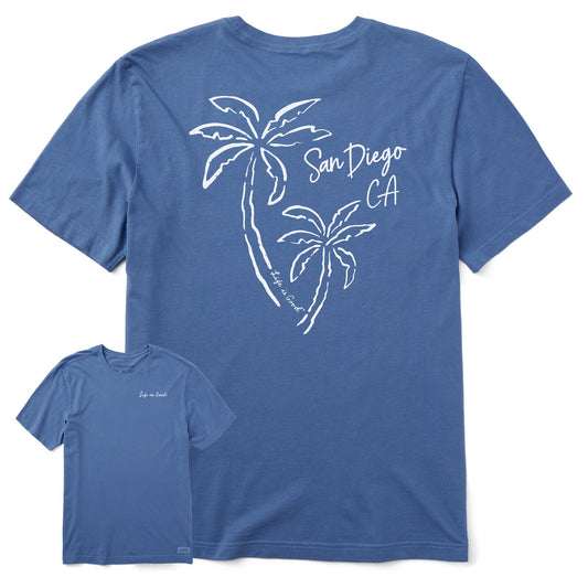 Men's San Diego Two Simple Palms Short Sleeve Crusher-LITE Tee