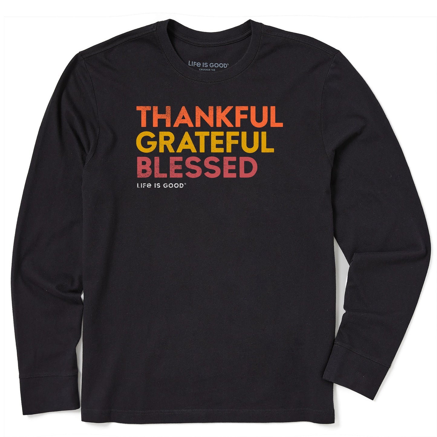 Men's Thankful Grateful Blessed All Day Long Sleeve Crusher Tee