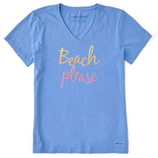 Women's Beach Please Short Sleeve Vee