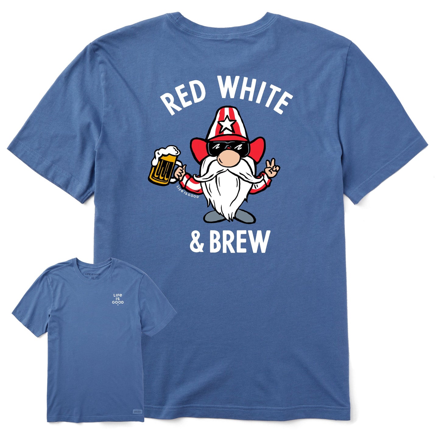 Men's Red White & Brew Gnome Short Sleeve Tee