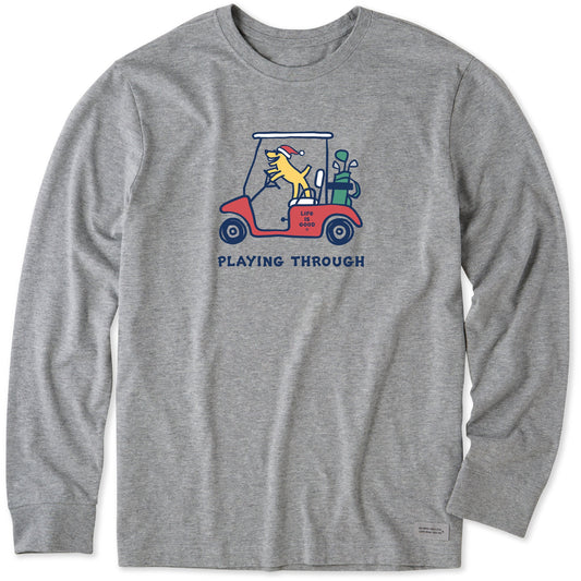 Men's Rocket Playing Through Holiday Long Sleeve Crusher Tee