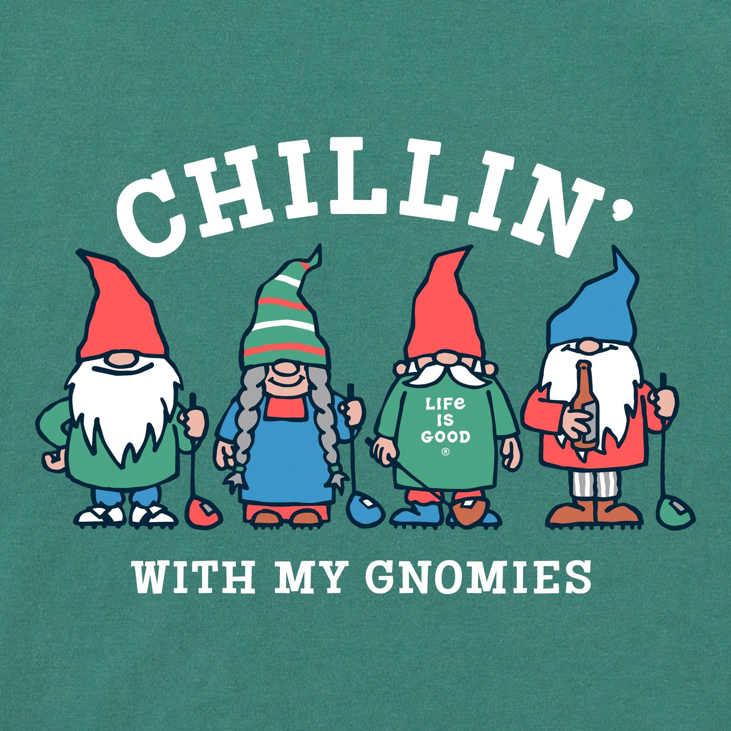 Men's Chillin Gnomies Golf Long Sleeve Crusher Tee