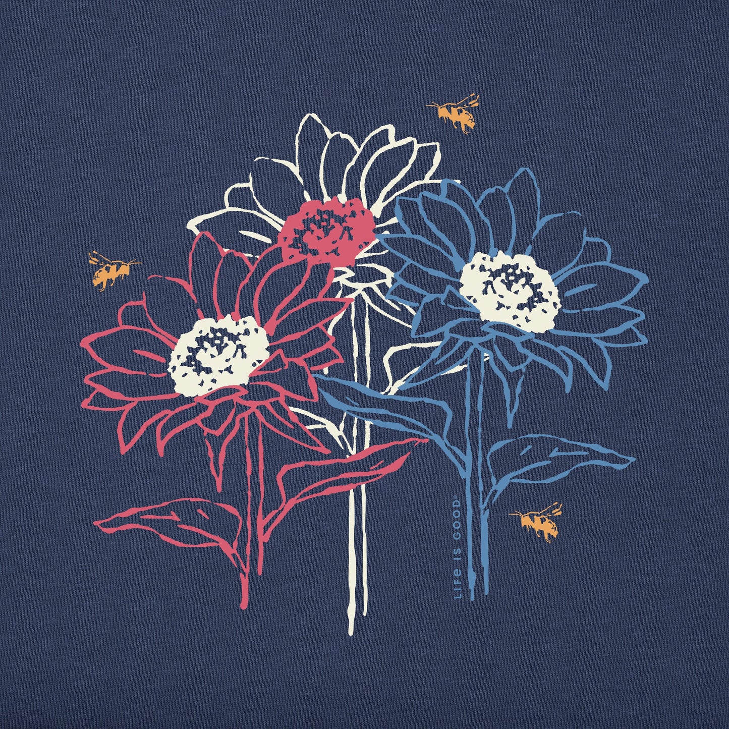 Women's Americana Sunflowers Short Sleeve Tee