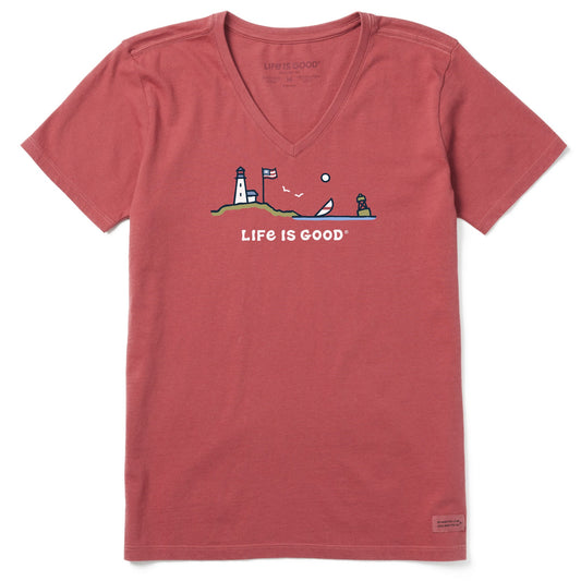 Women's Flag Ocean Vista Short Sleeve Crusher Vee