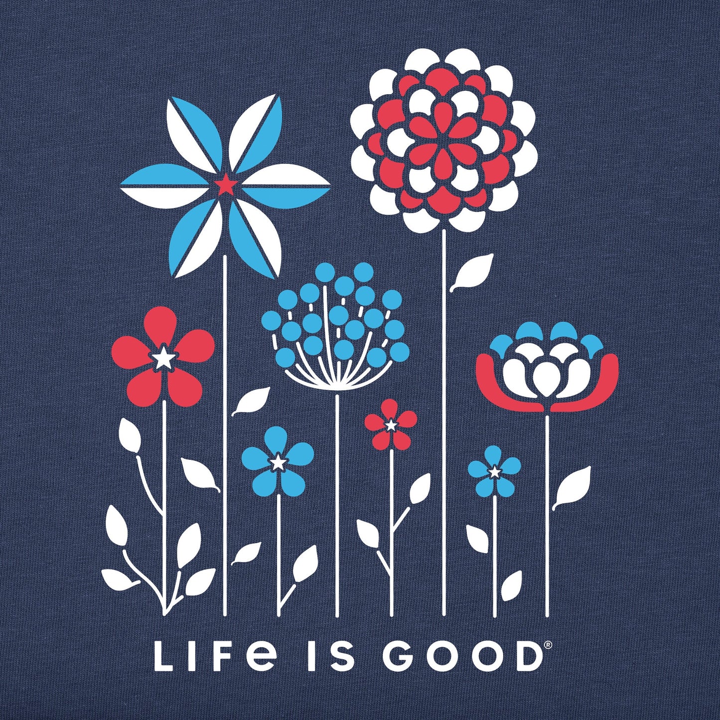 Women's Americana Flowers Short Sleeve Tee