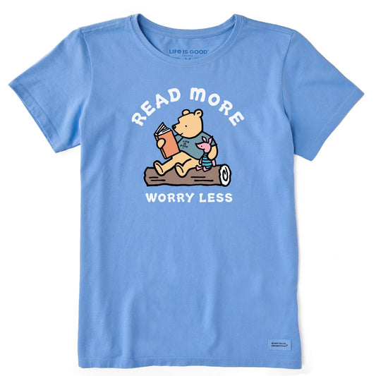 Women's Winnie Read More Worry Less Short Sleeve Crusher Tee