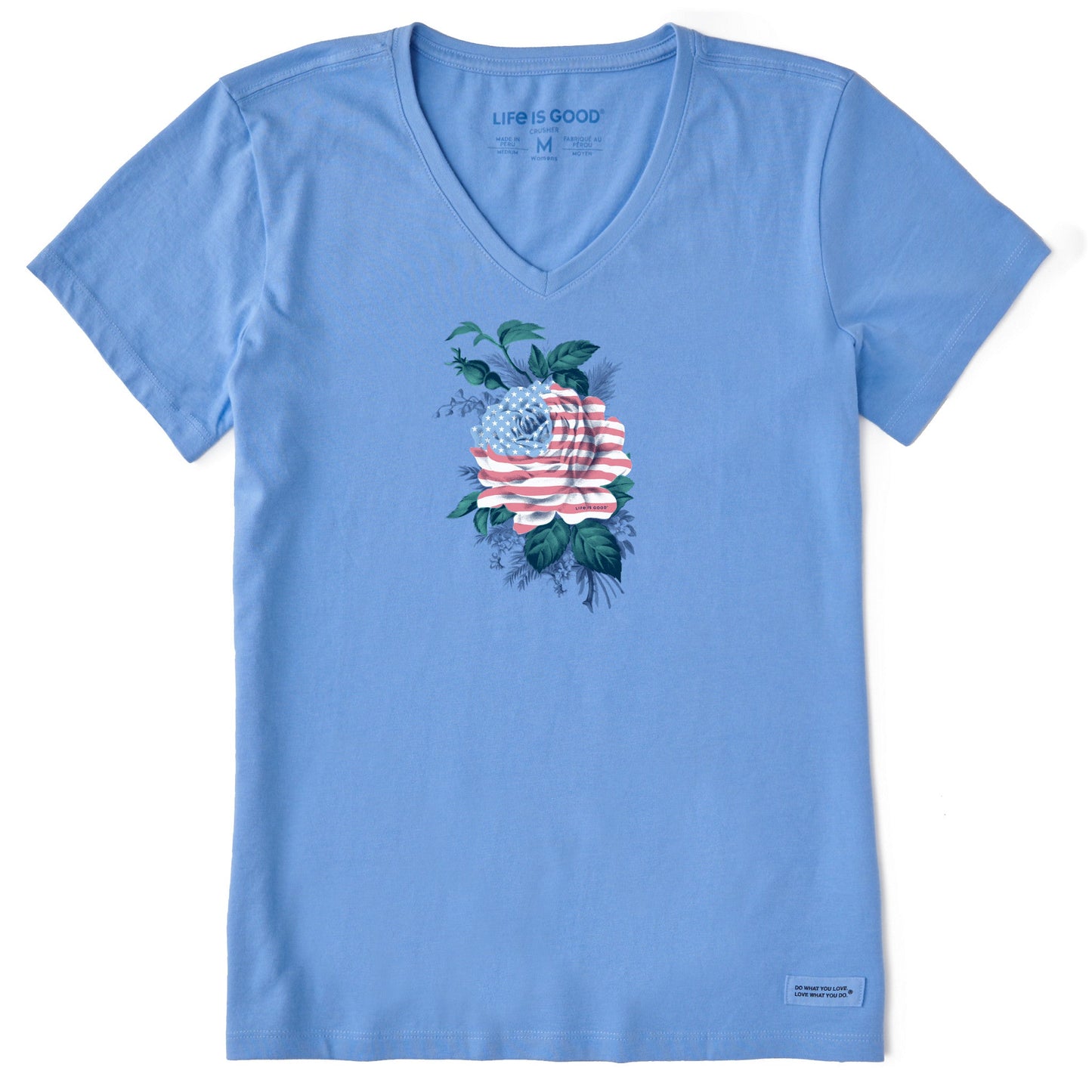 Women's American Rose Short Sleeve Vee