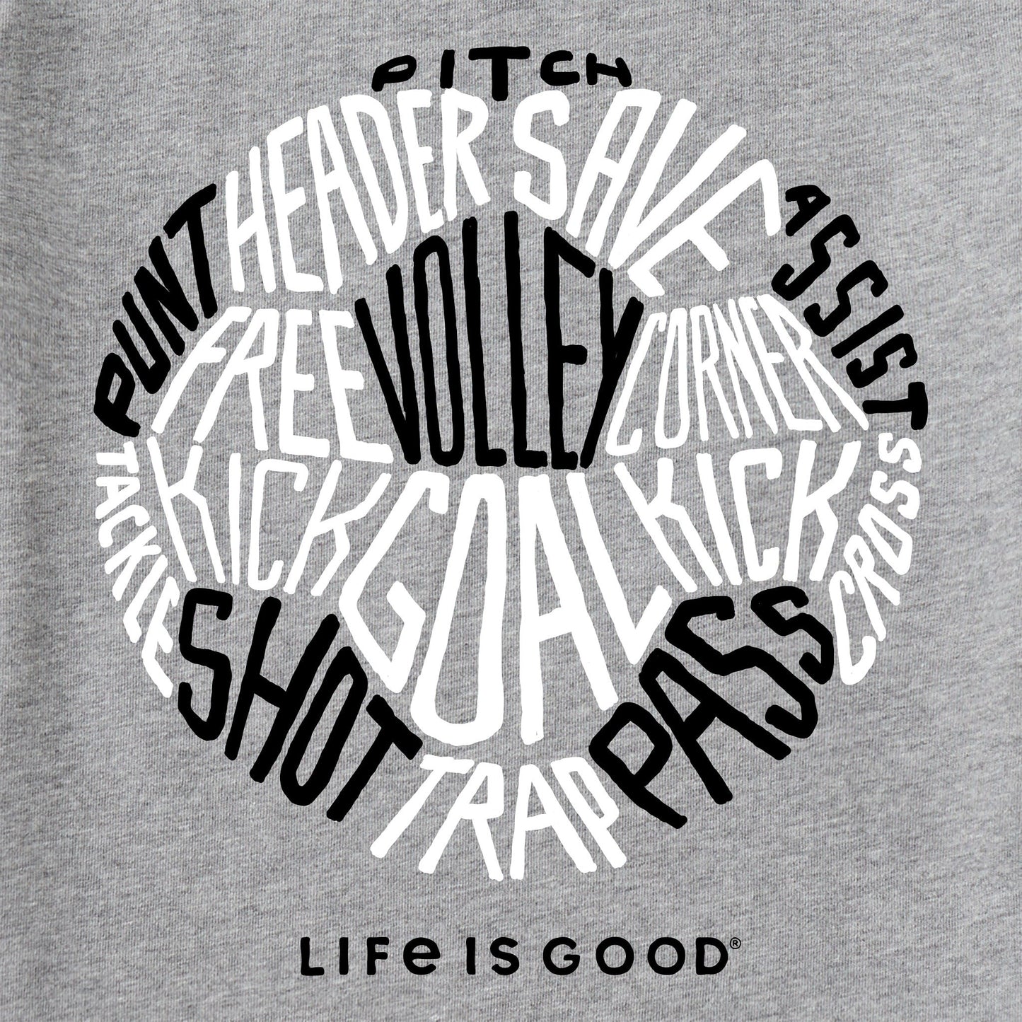 Women's Soccer Ball Words Short Sleeve Tee