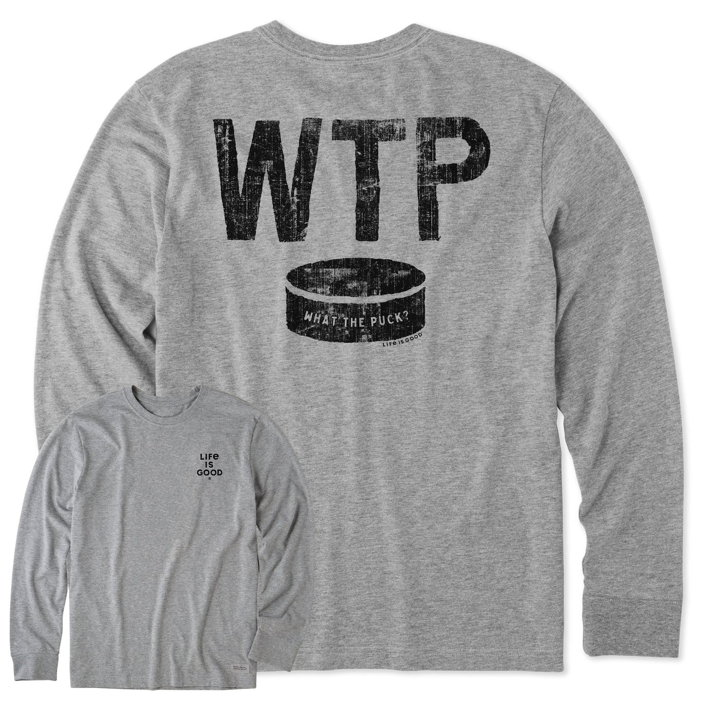 Men's What The Puck Long Sleeve Crusher Tee