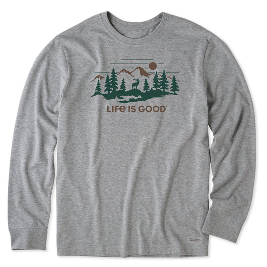 Men's Deer Scenic Long Sleeve Crusher Tee