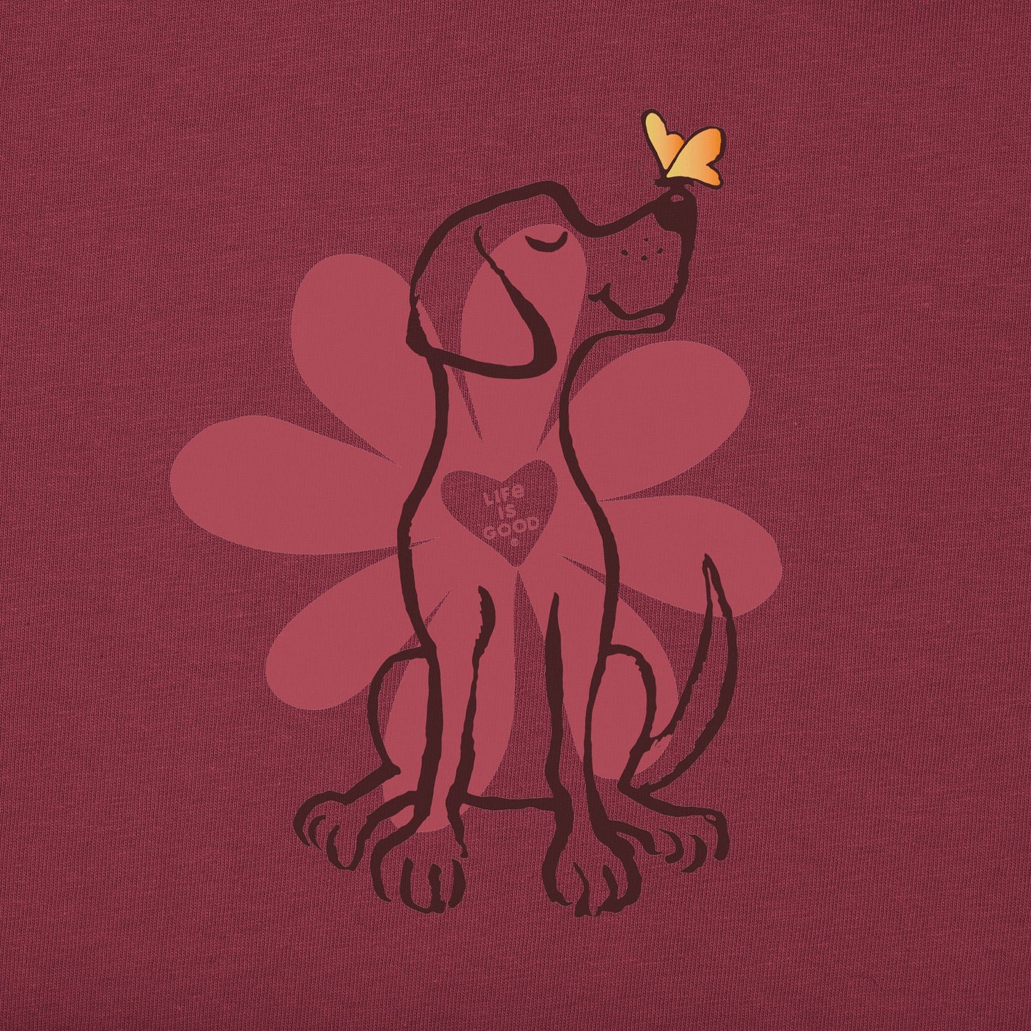 Women's Spring Daisy Dog Long Sleeve Crusher Tee