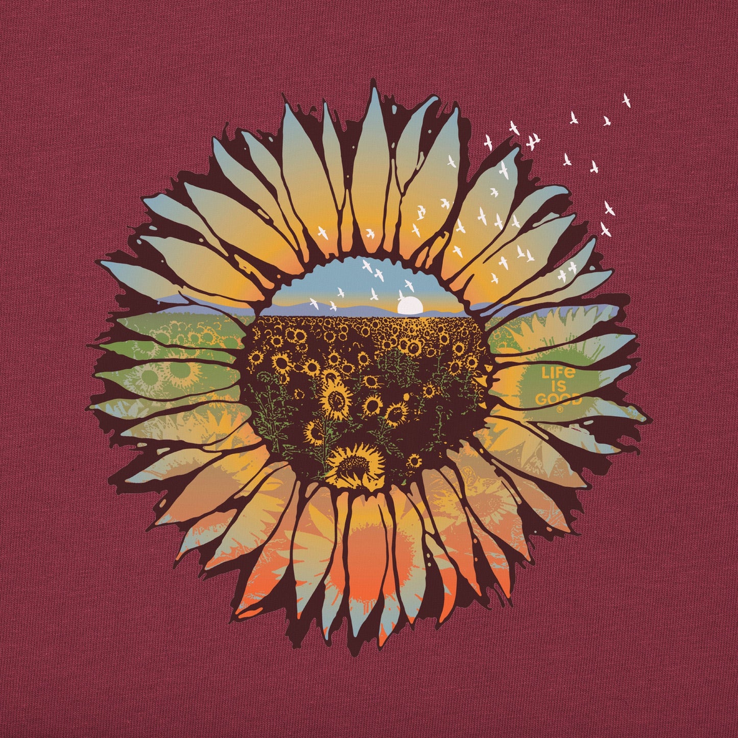 Women's Sunflowerscape Long Sleeve Tee
