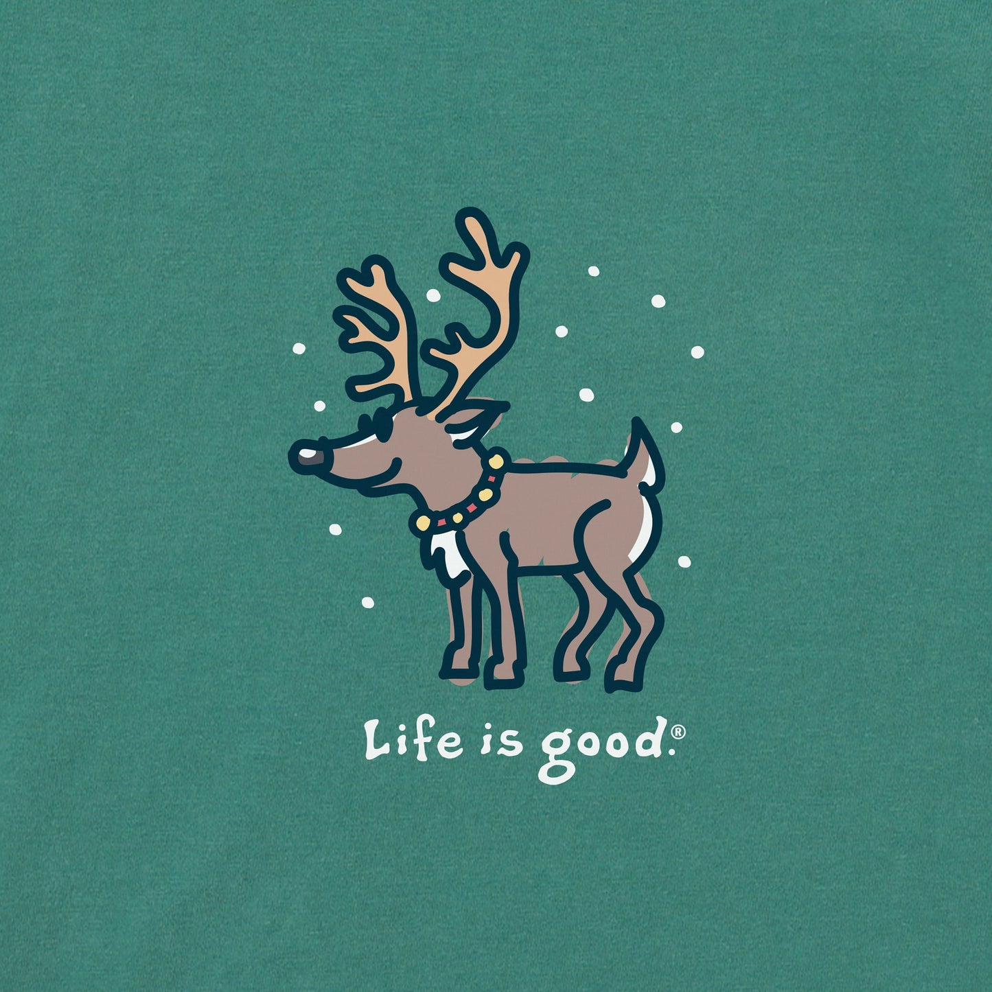 Women's Snowy Reindeer Long Sleeve Crusher Tee