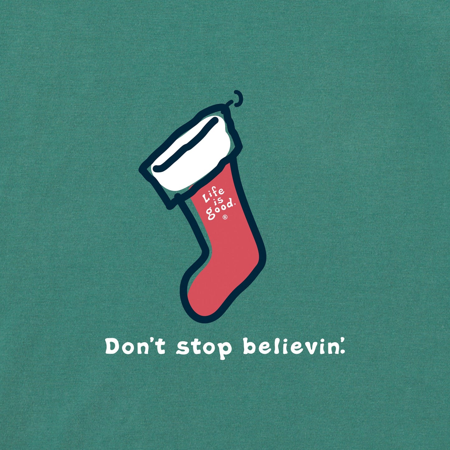 Women's Don't Stop Believin' Stocking Long Sleeve Crusher Tee