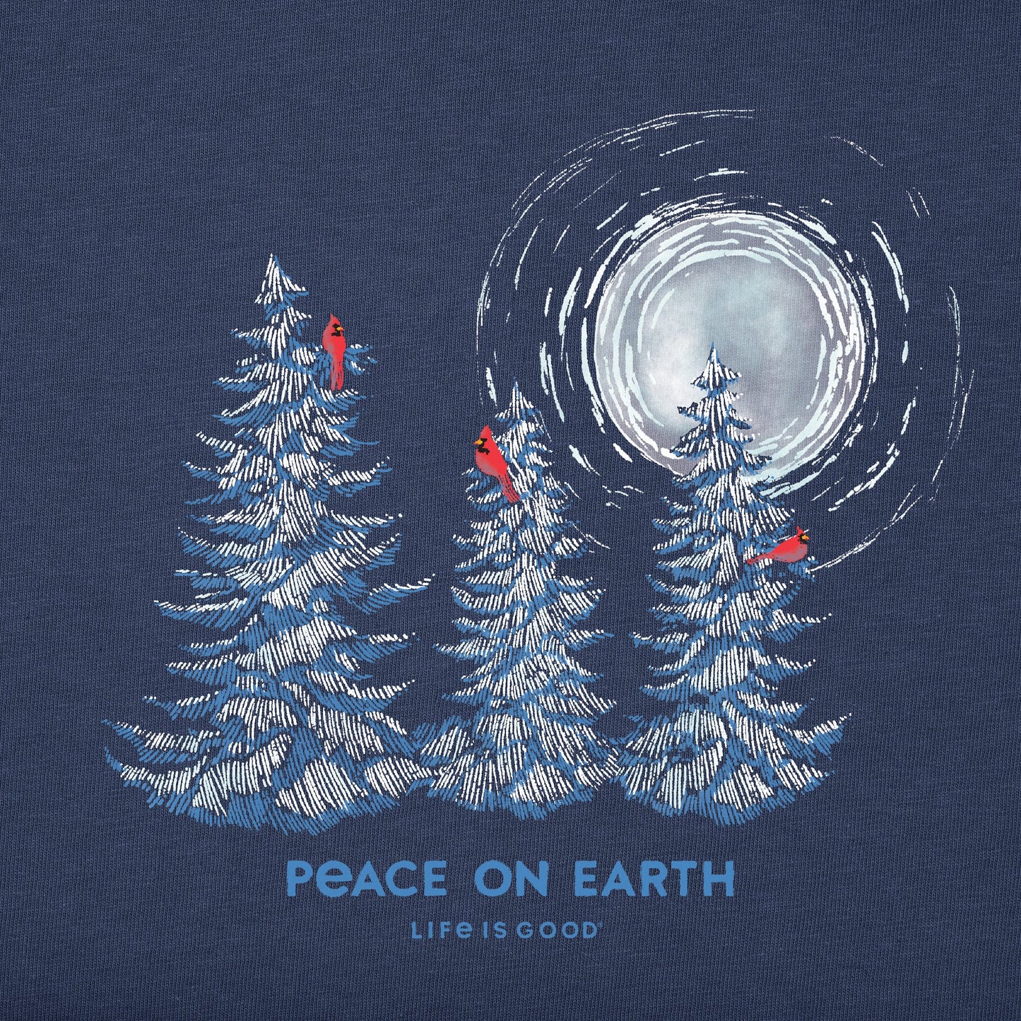 Women's Cardinals and Pines Peace on Earth Long Sleeve Crusher Tee