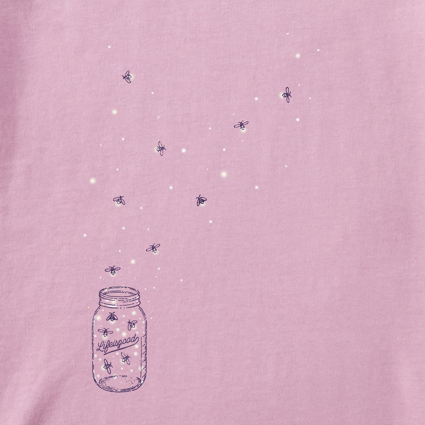 Women's Floating Fireflies Jar Short Sleeve Crusher Vee