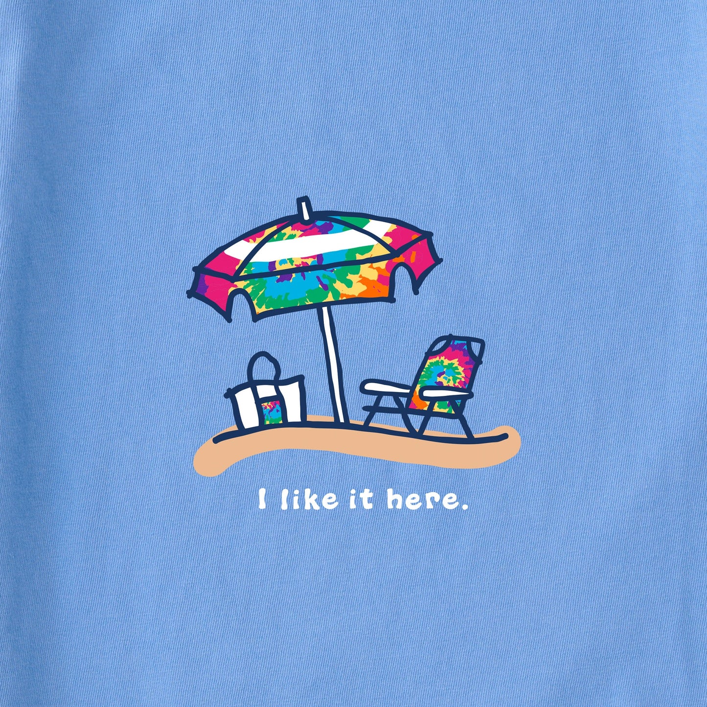 Women's Tie Dye I Like It Here Short Sleeve Vee