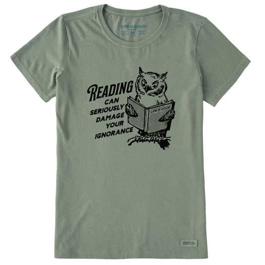Women's Reading is a hoot Short Sleeve Crusher Tee