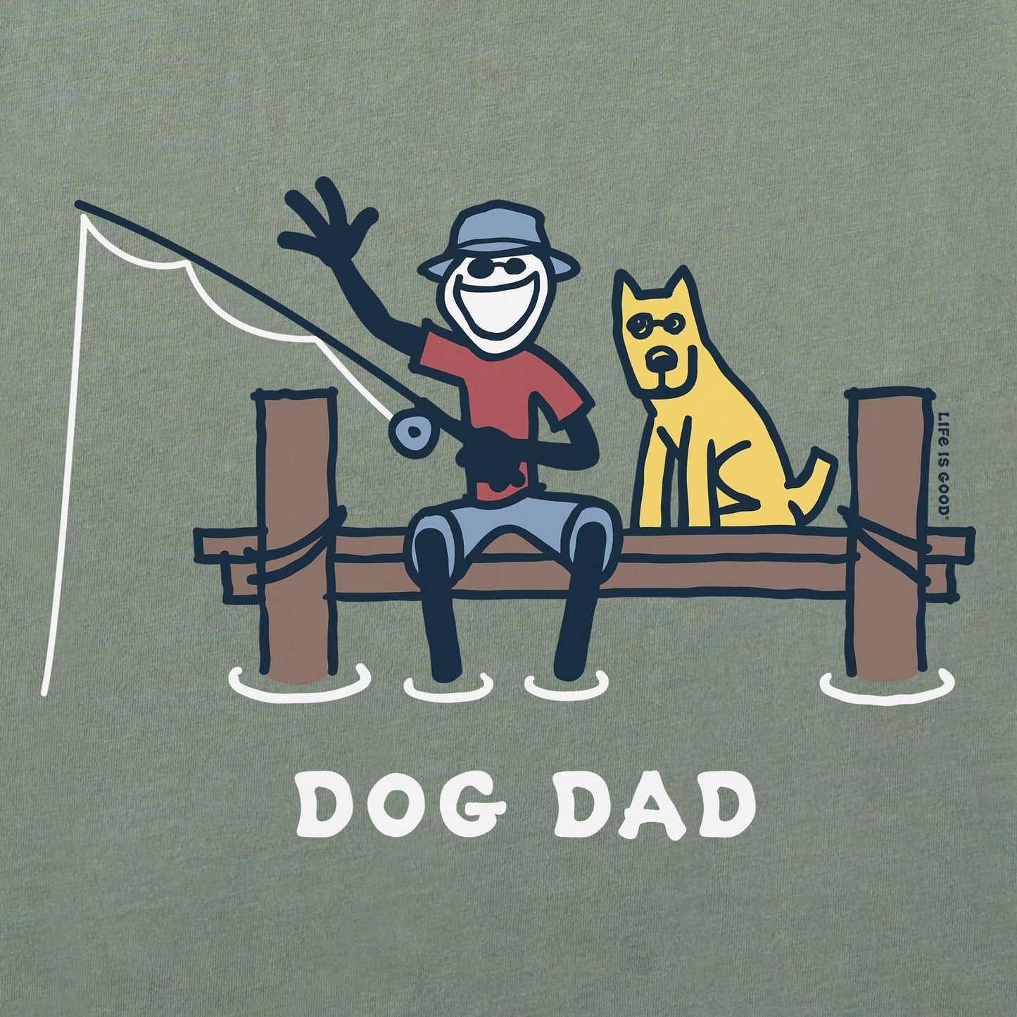 Men's Jake Dog Dad Fishing Short Sleeve Tee