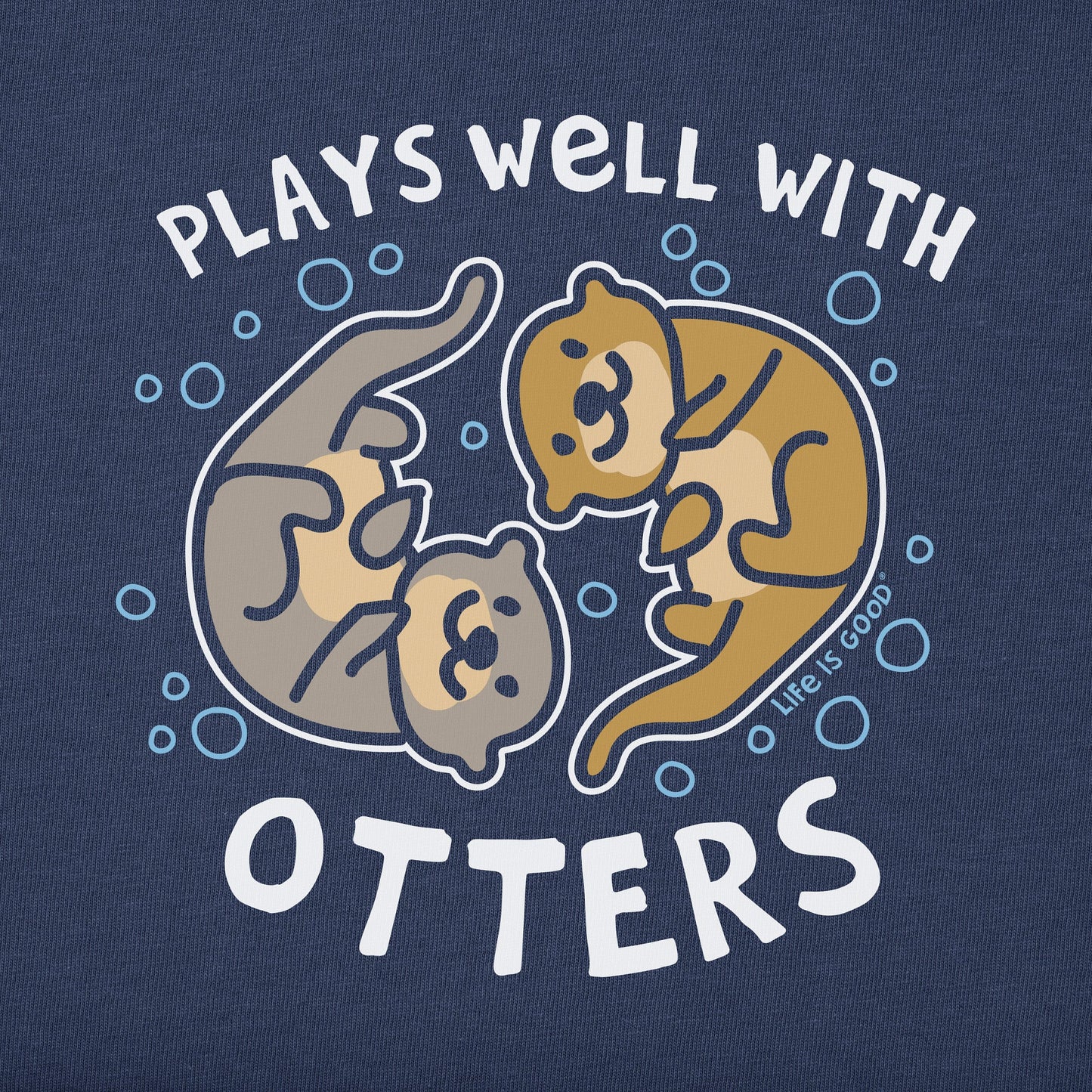 Kids Plays Well With Otters Long Sleeve Crusher Tee