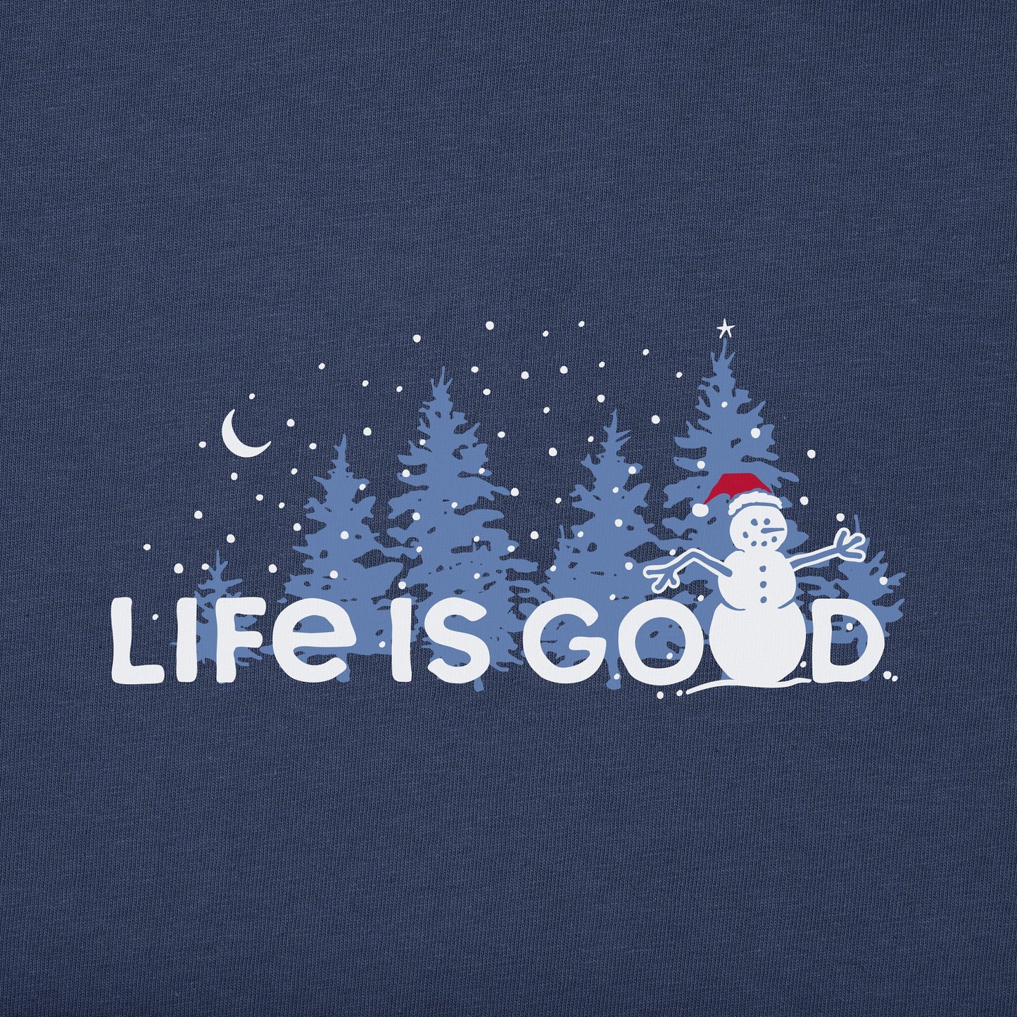 Women's Snowman Landscape Long Sleeve Crusher Vee