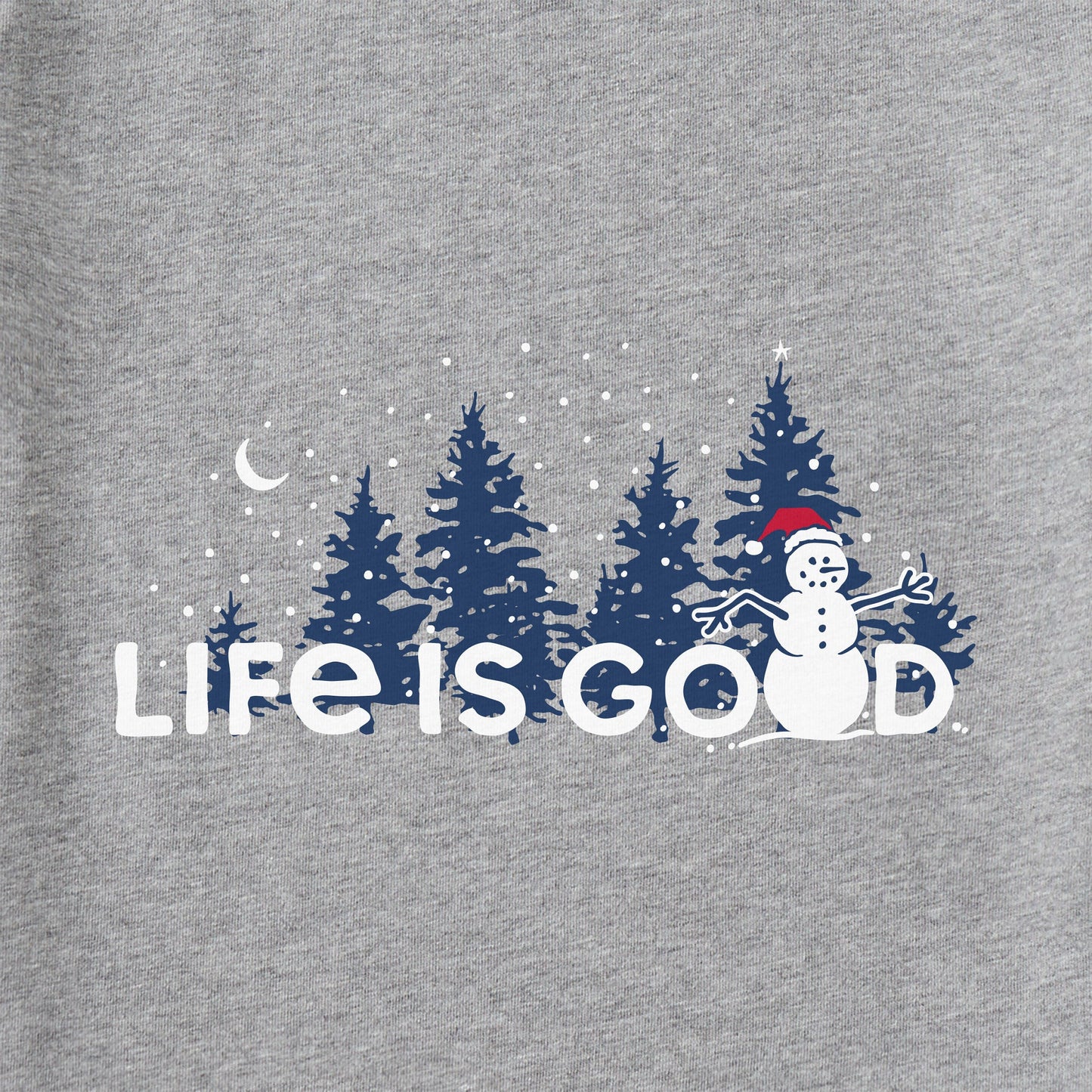 Women's Snowman Landscape Long Sleeve Crusher Vee