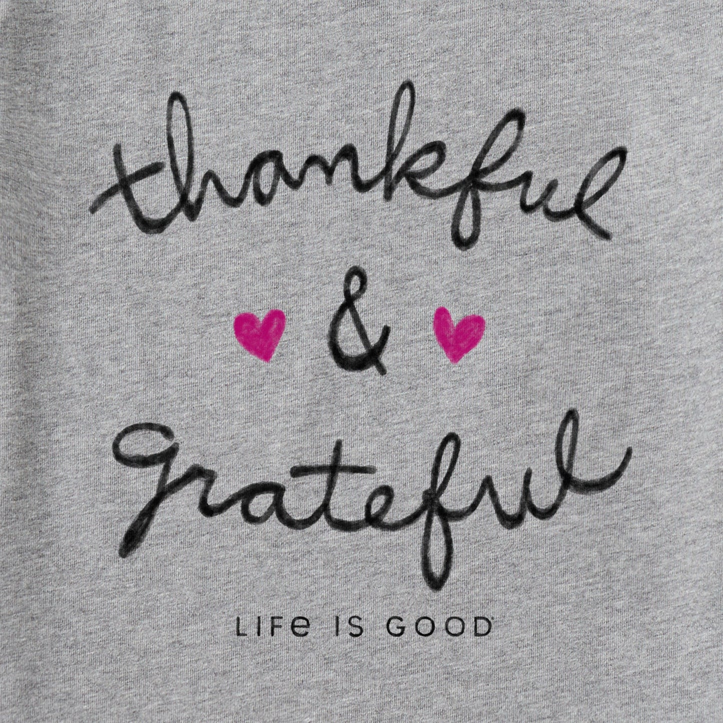 Women's Thankful and Grateful Long Sleeve Crusher Tee