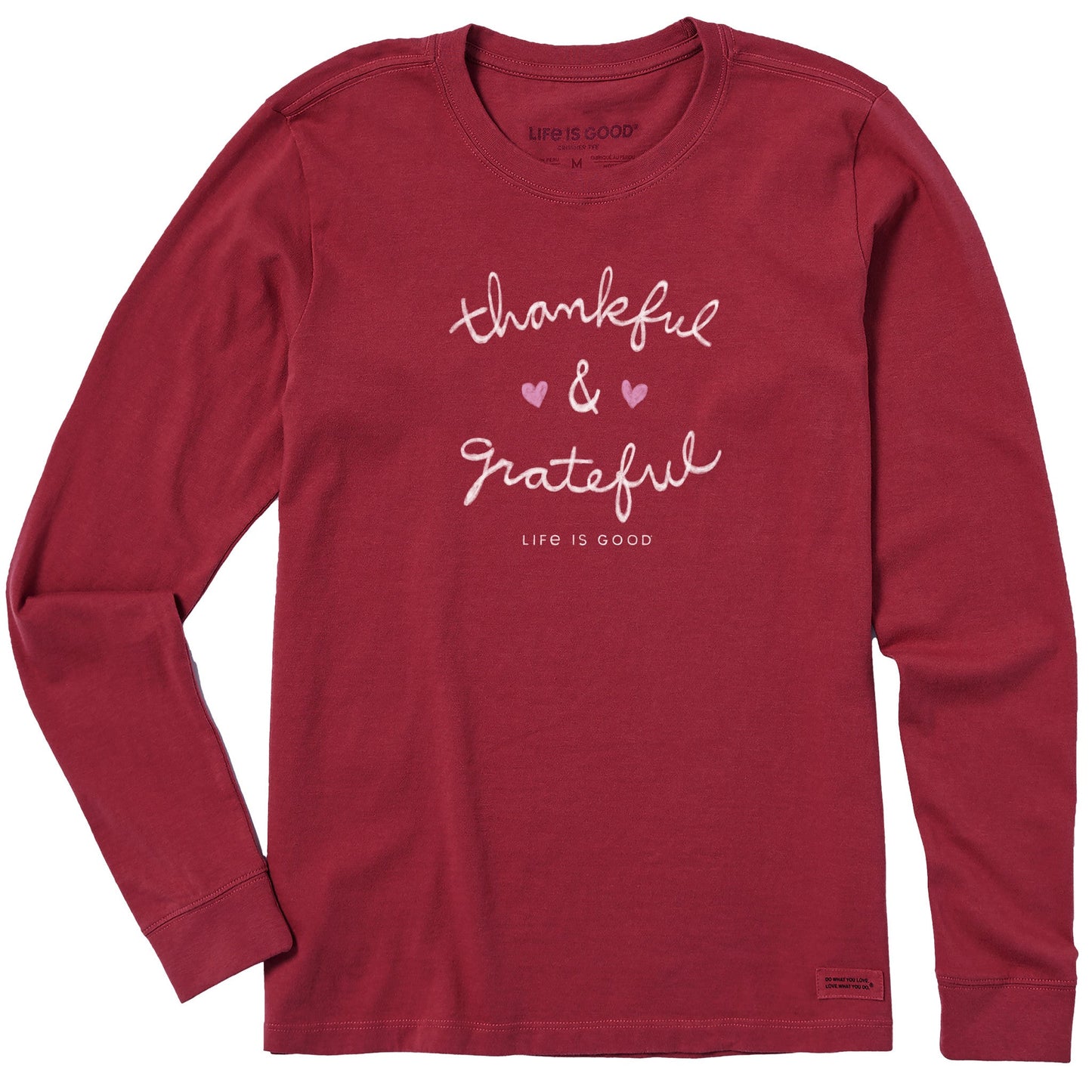 Women's Thankful and Grateful Long Sleeve Crusher Tee
