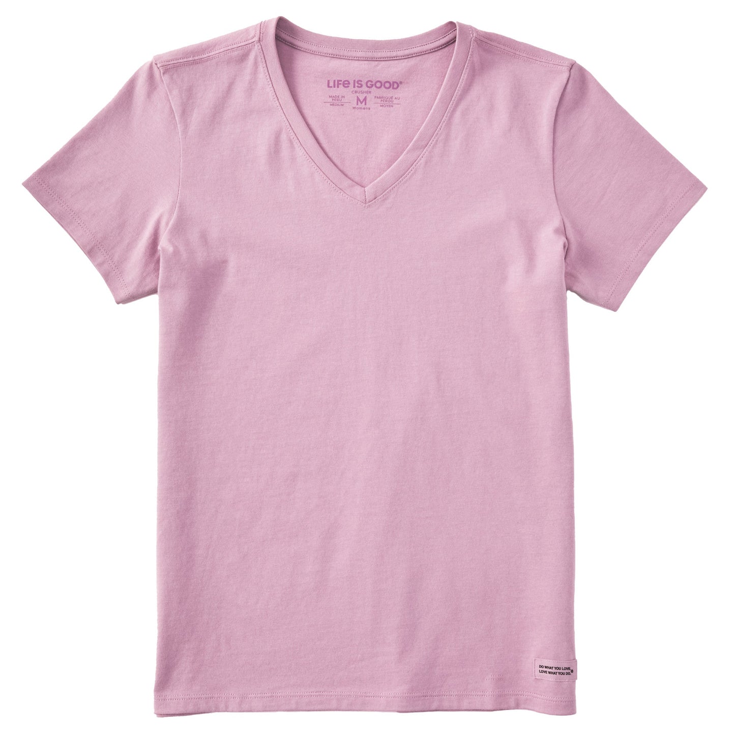 Women's Solid Short Sleeve Vee