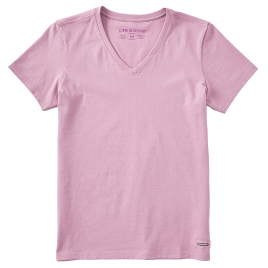 Women's Solid Short Sleeve Vee