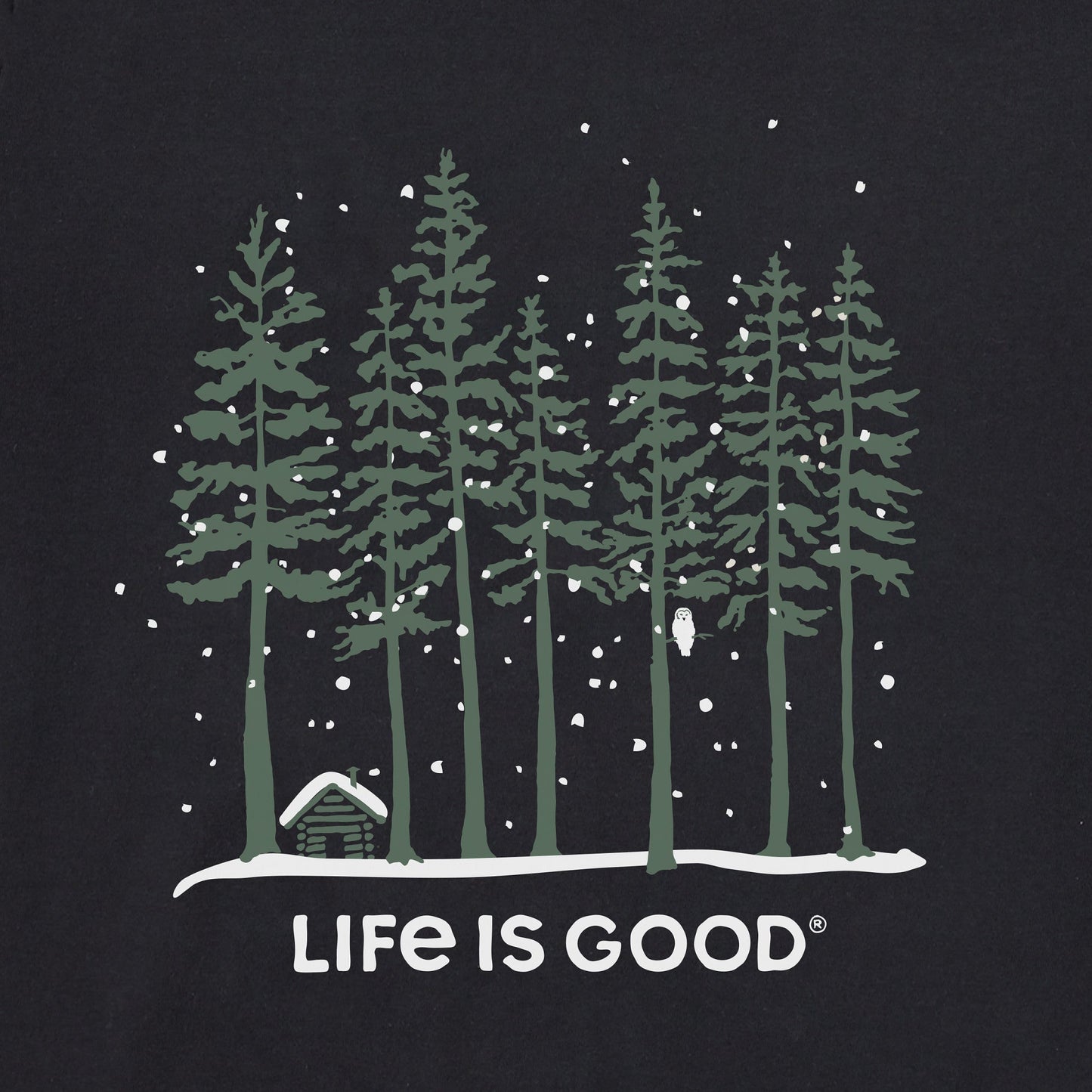 Men's Snowy Owl Tall Pines Long Sleeve Crusher Tee