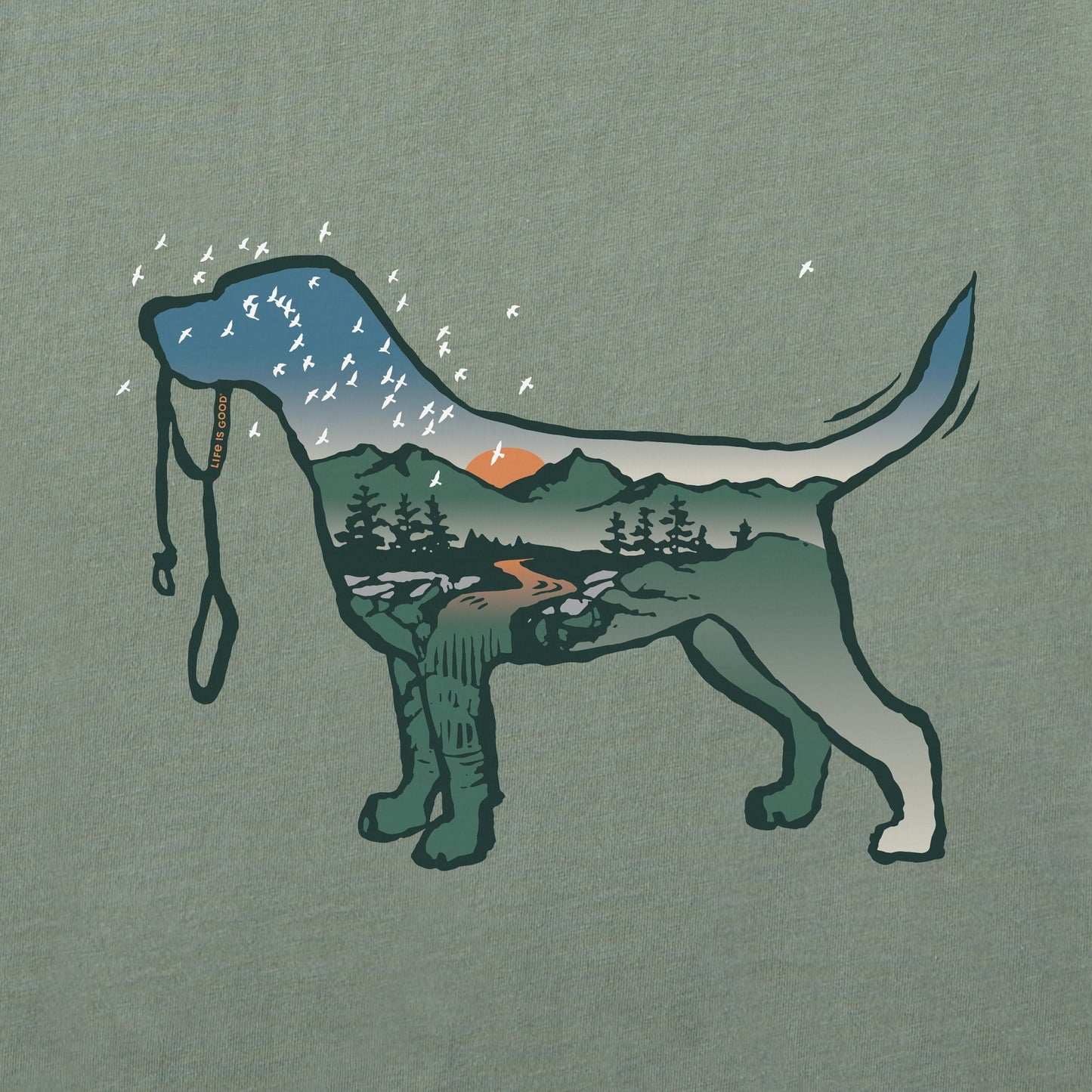 Men's Macro Micro Dogscape Long Sleeve Tee