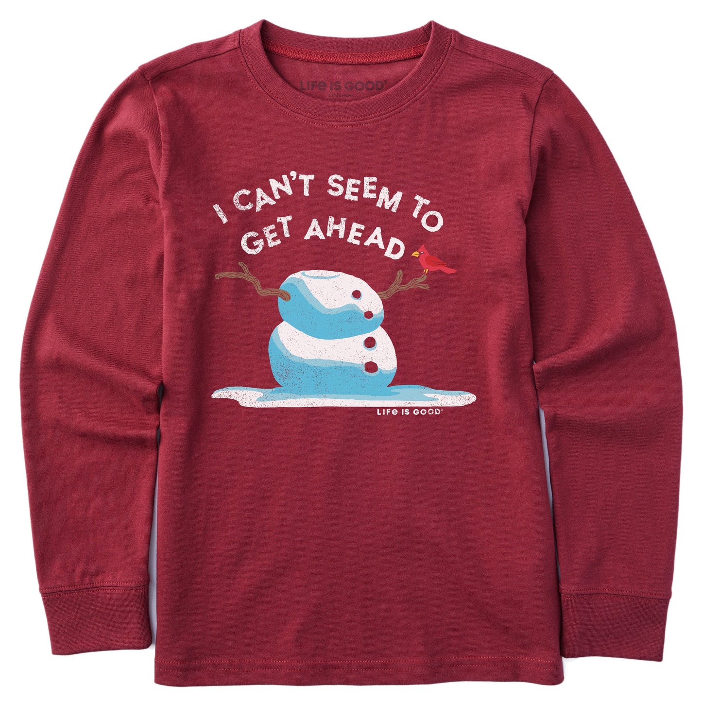 Kids Get Ahead Snowman Long Sleeve Crusher Tee