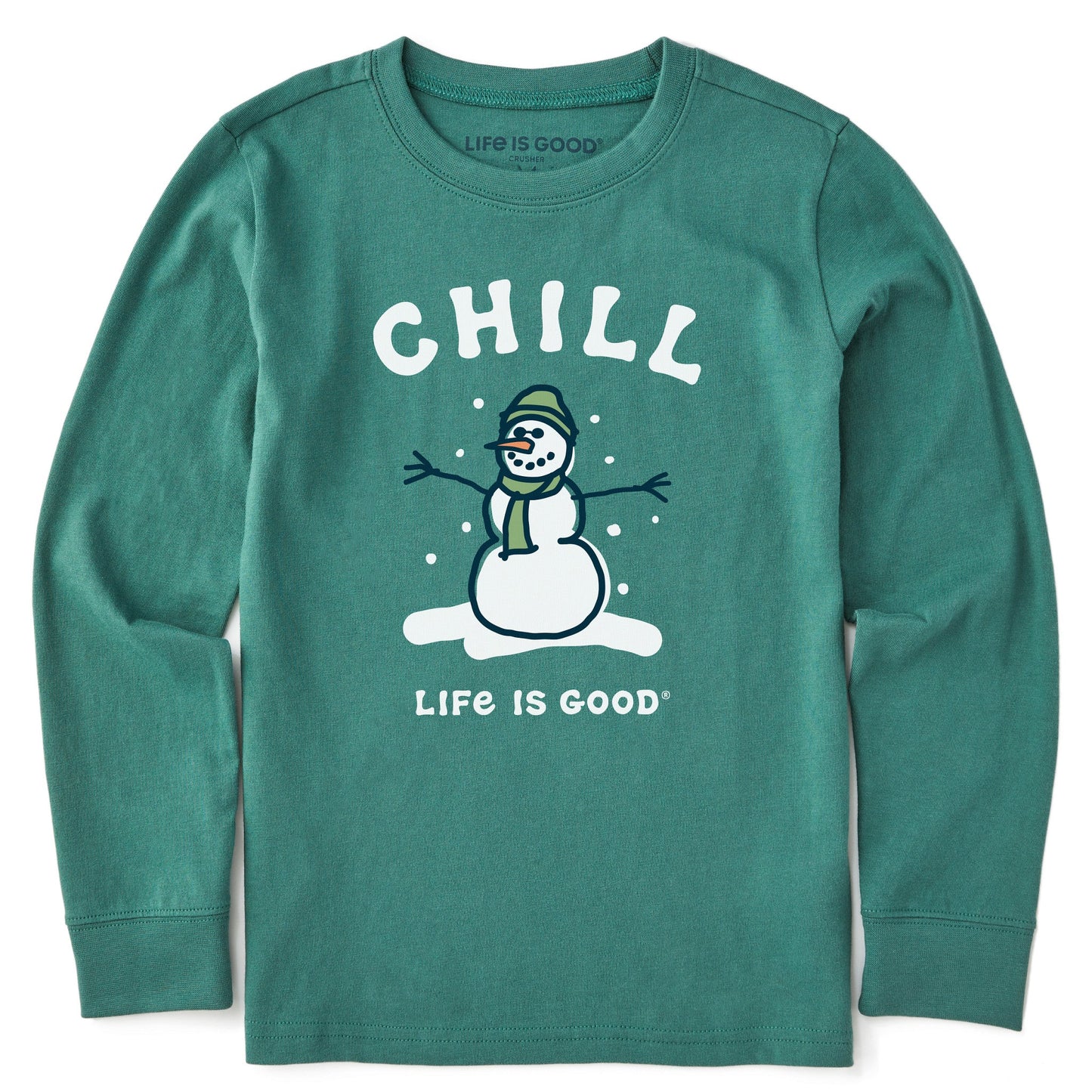 Kids Chill Snowman Long Sleeve Crusher Tee