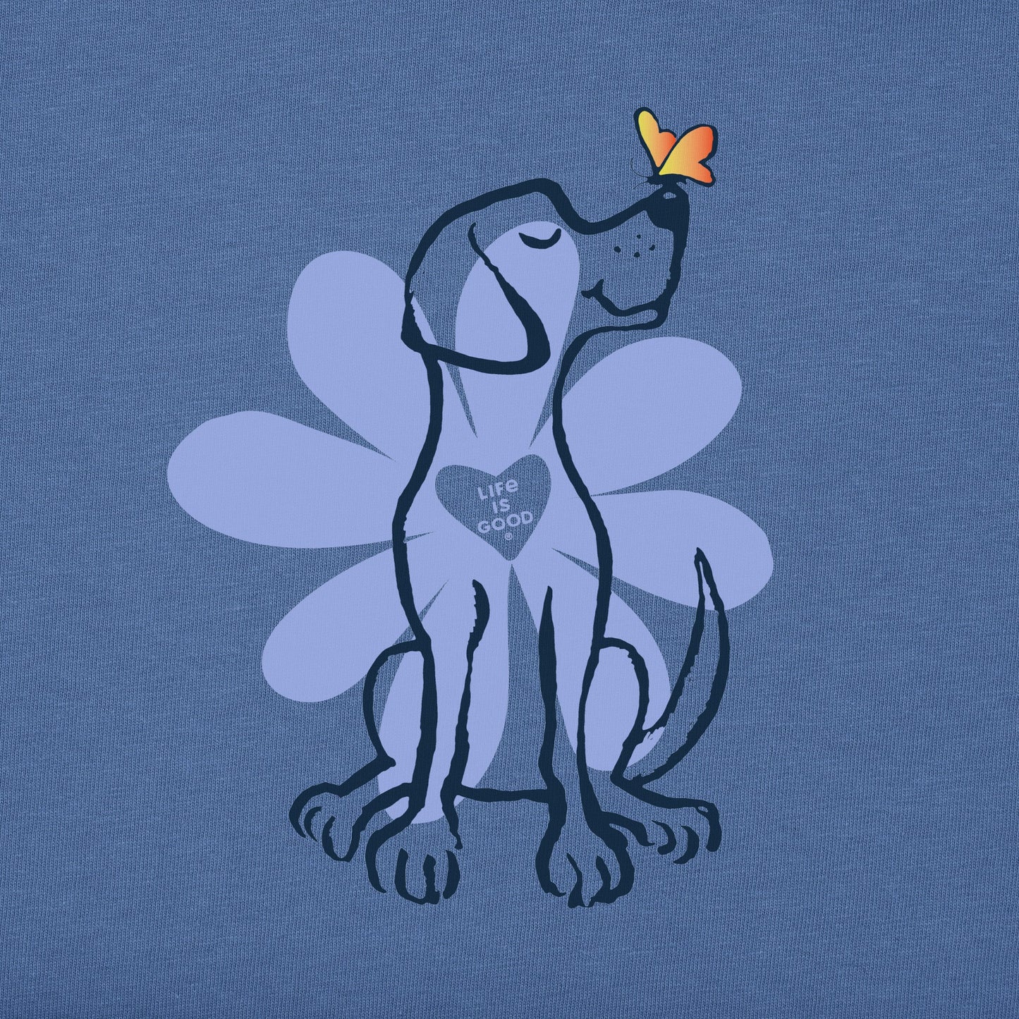 Women's Spring Daisy Dog Long Sleeve Crusher Vee