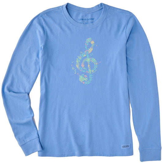 Women's Wildflower G Clef Long Sleeve Crusher Tee
