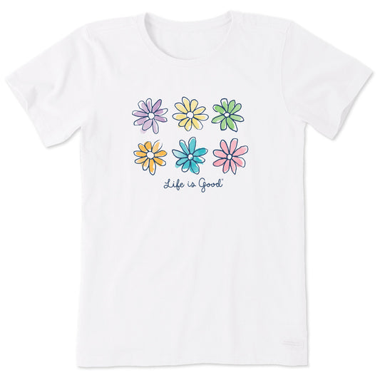 Women's Watercolor Daisies Short Sleeve Tee